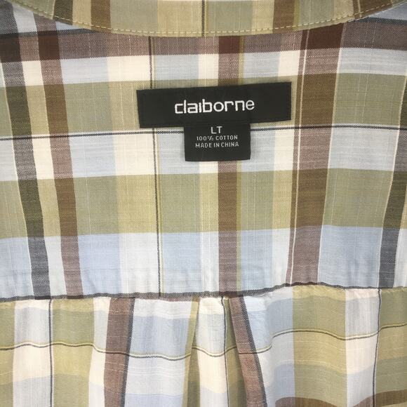 Claiborne Plaid Short-Sleeve Button-Up Shirt Men's Size LT (Large Tall) - Picture 10 of 16